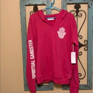 Never worn, pink spiritual gangster hoodie